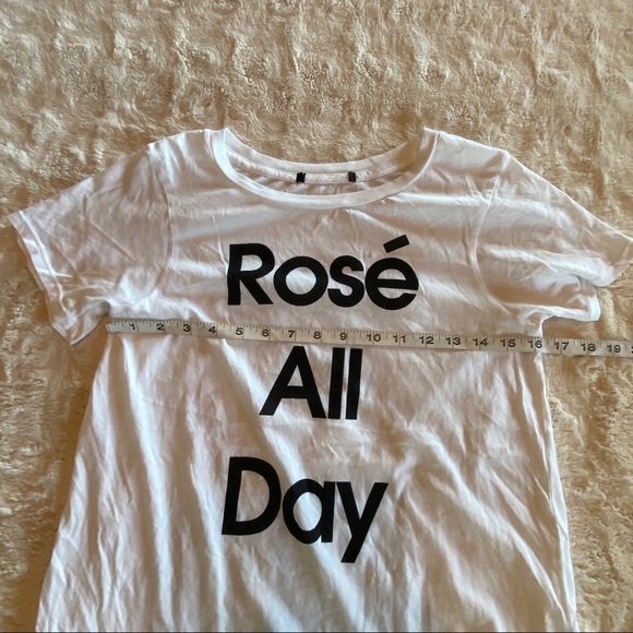 Wildfox Sz Small Rose All Day White Black Tshirt - Picture 6 of 9